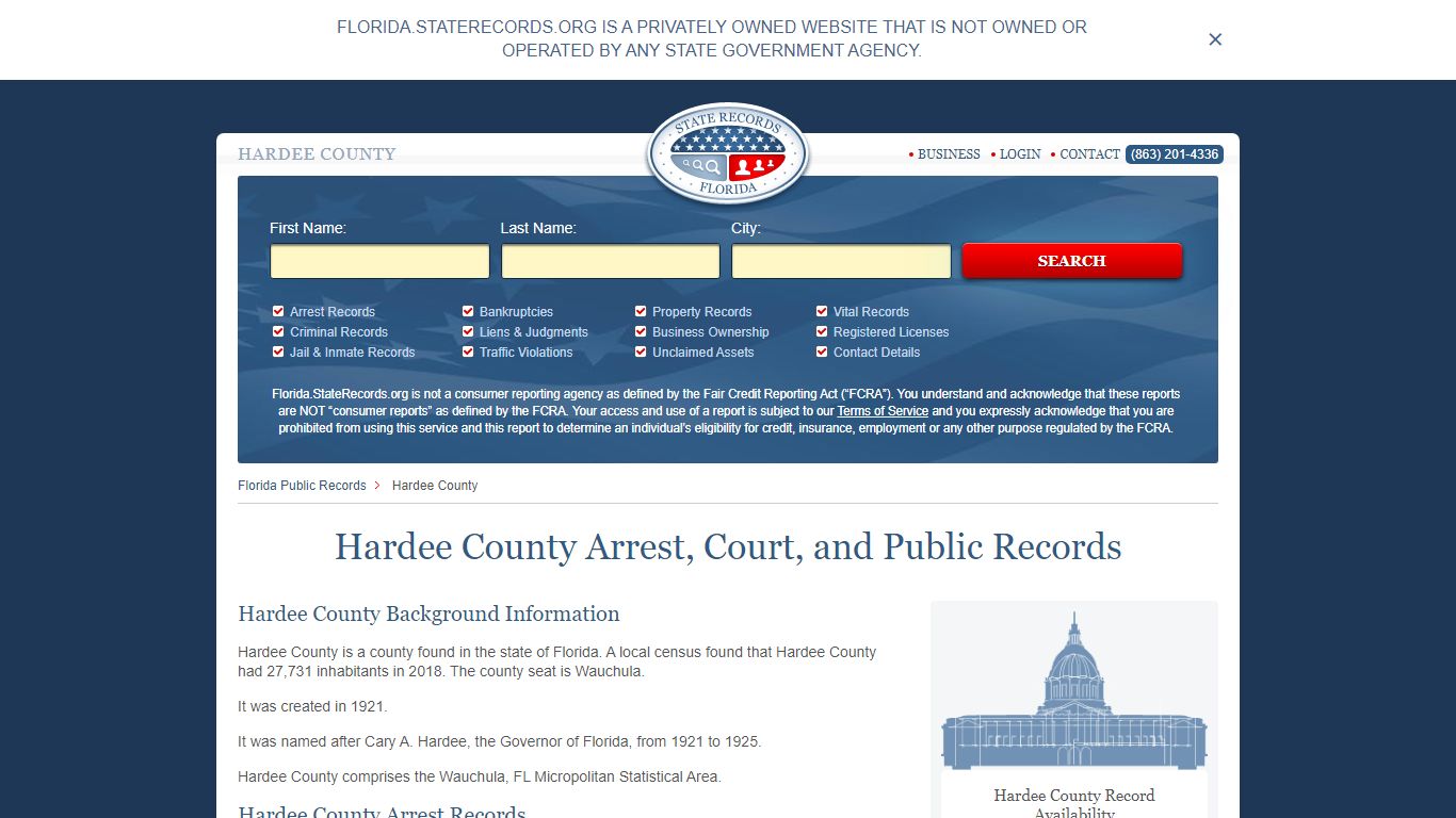 Hardee County Arrest, Court, and Public Records