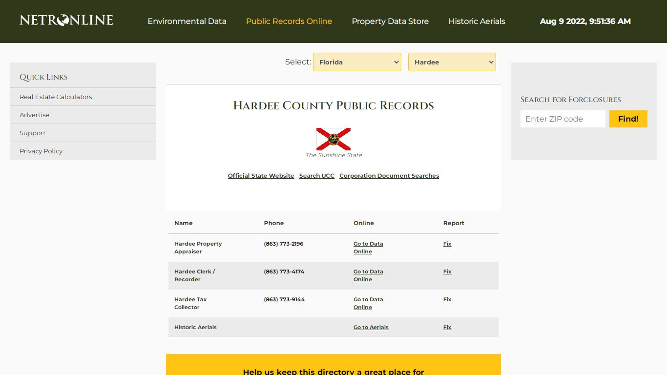 NETR Online • Hardee • Hardee Public Records, Search ...